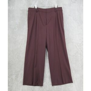 Talbots Pants Womens 16 Wool Blend Wide Leg Pleated Italian Fabric Trouser Lined